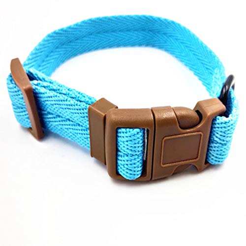 Haustierhalsband Niedliche kleine Fußabdrücke Verstellbare Halskette Nylon Polyester Welpe Katzenbedarf-Blau, XL von ZMKW
