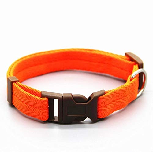 Haustierhalsband Niedliche kleine Fußabdrücke Verstellbare Halskette Nylon Polyester Welpe Katzenbedarf-Orange, XL von ZMKW