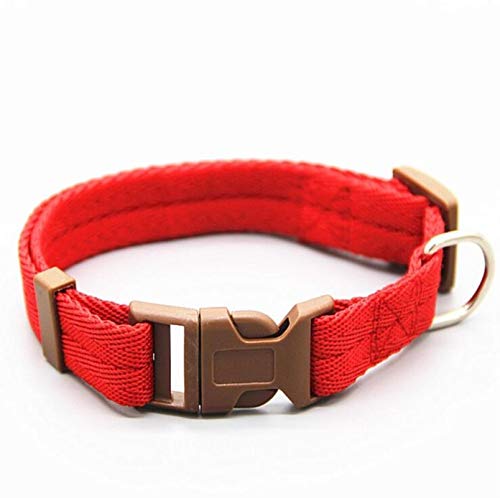 Haustierhalsband Niedliche kleine Fußabdrücke Verstellbare Halskette Nylon Polyester Welpe Katzenbedarf-Rot, XL von ZMKW