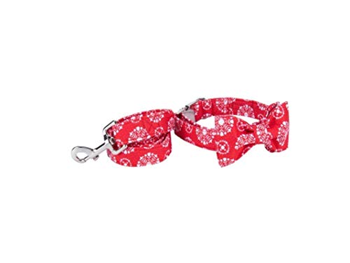 Hundehalsband Leine Fliege Geschenk für Hunde und Katzen Haustierprodukte-Halsband Schleife und Leine, XL von ZMKW