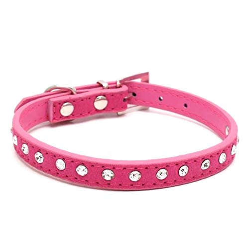Katzen Halsbänder Kätzchen Halsketten Zubehör für kleine Haustier Hundehalsband Welpenprodukte-Pink, XS von ZMKW