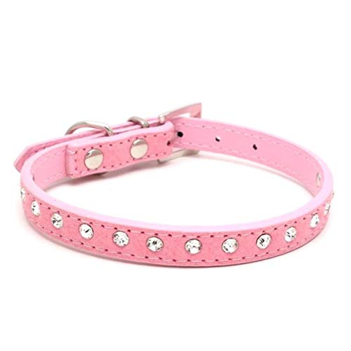 Katzen Halsbänder Kätzchen Halsketten Zubehör für kleine Haustier Hundehalsband Welpenprodukte-Pink, XXS von ZMKW
