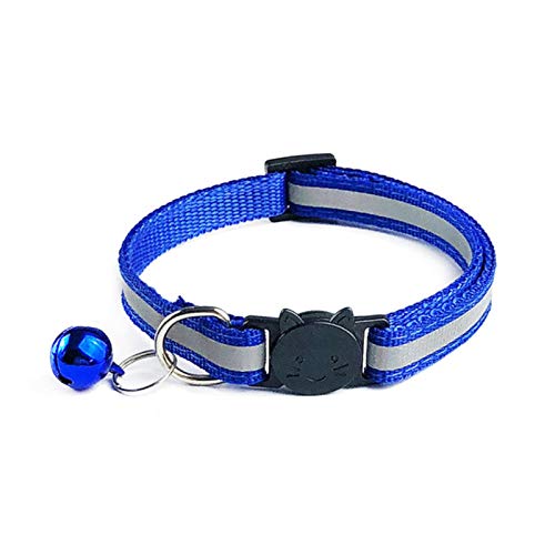 Nylon Halskette mit Bell Safety Bright Reflective Cat Head Sicherheitsschnalle Halsband Dog Cat Pet-Sapphire von ZMKW