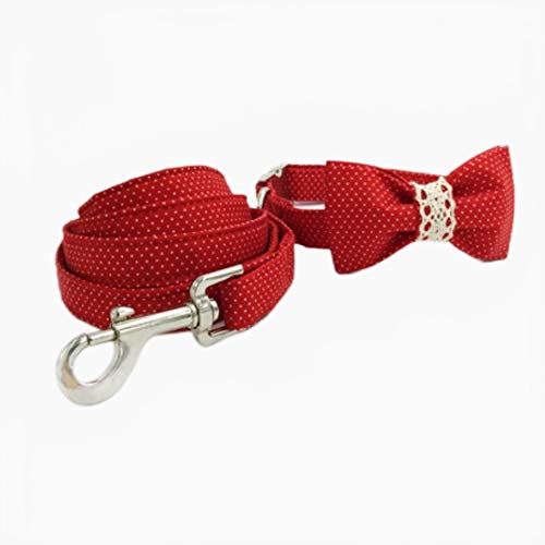 Red Dot Hundehalsband Leine Fliege Verstellbare Haustier Welpe Baumwolle Hundehalsband Halsband Leine Bogen, S. von ZMKW