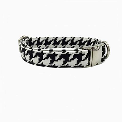 Weißes und schwarzes Hundehalsband Leinenset Haustier Welpe Produkt Hunde- und Katzenhalskettenhalsband, M. von ZMKW