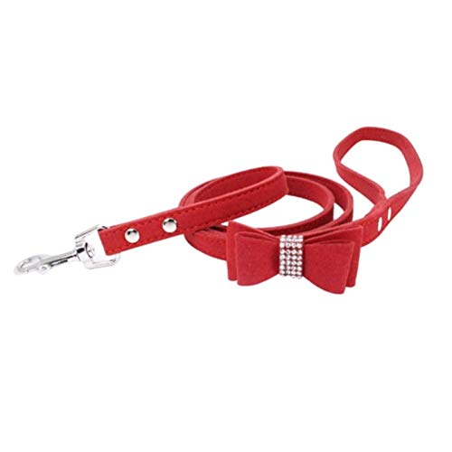 Welpensichere Leine Bogen Knoten Leder Hund Leine Halsband Doppelschicht Training Tracking Gehorsam Seil von ZMKW