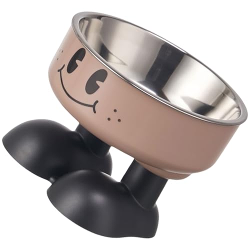 Erhöhter Futternapf für Haustiere mit ergonomischem Design, große Kapazität, Edelstahl-Futterspender für kleine Hunde und Katzen von ZMYING