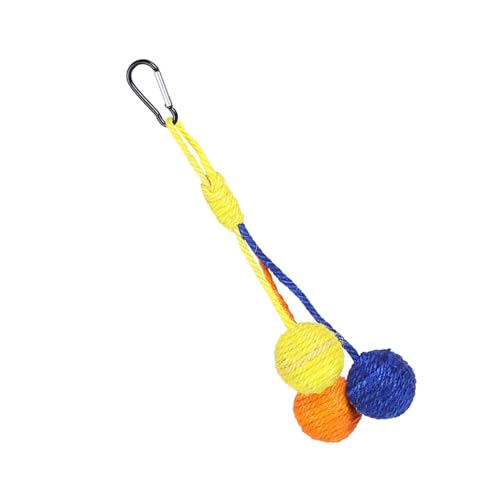 ZMYING Interaktives Sisalseil Kugel Spielzeug Kratzen und Kauen Spaß Indoor Spielspielzeug Sisal Kratzkugel Spielzeug für Katzen von ZMYING