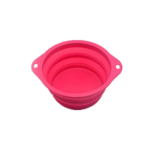 Fressnäpfe Für Hunde Fressnäpfe Für Katzen Pet Folding Bowl Kunststoff Binaural Dog Bowl Hundefutter Portable Outing Plastic Dog Bowl Cat Bowl Pink von ZNYLX