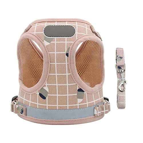 Hundegeschirr Leine Set Rosa Nylon Mesh Katze Welpe Reflektierende Hundegeschirr Und Leine Set Hundeweste Geschirr Führt Haustierkleidung Für Kleine Hunde XL von ZNYLX