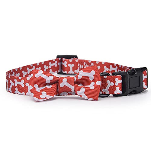 Hundehalsband Mit Schleife Einzigartiges Katzenhalsband Rotes Hundehalsband Verstellbare Fliege Kragen Handgemachte Haustierprodukte Nylon Hundehalsband Für Kleine Mittlere Hunde L von ZNYLX