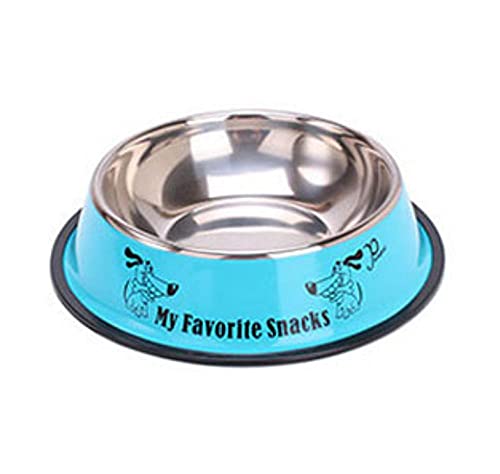 Hundenapf Katzenschüssel Blue Pet Bowl Anti Rutsch Hundenapf Edelstahlschüsseln Dish Travel Water Plate Futtermittel Für Haustier Cat Puppy Dog Bowl 18Cm von ZNYLX