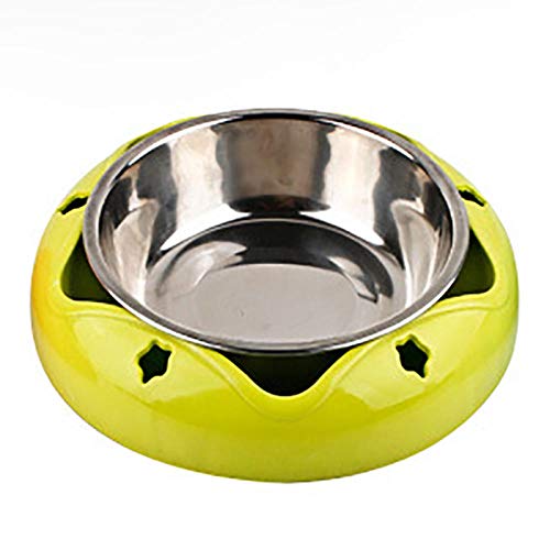 Hundenapf Katzenschüssel Pet Dog Bowl Edelstahl rutschfeste Trinkfütterung Futtermittel Mit Doppeltem Verwendungszweck Für Kleine Mittelgroße Hunde Katzen Haustierzubehör Gelb von ZNYLX