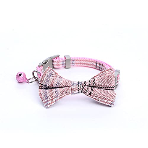 Katzenhalsband Mit Fliege Verstellbares Hundehalsband Rosa Katzenhalsband Bowknot Verstellbare Sicherheitsschnalle Fliege Katzenzubehör Halsband Für Katzen Mit Glocke Einfarbig von ZNYLX