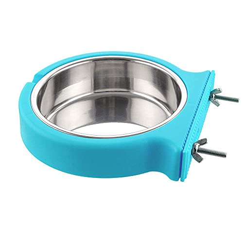 Näpfe Für Hunde Haustier Schüssel Blue Crate Dog Bowl Abnehmbare Edelstahl Hänge Tierkäfig Schüssel Coop Große Wasserfutter Schüssel Für Hunde Katzen Kaninchen L von ZNYLX