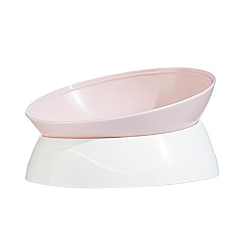 Näpfe Für Hunde Haustier Schüssel Pet Cat Bowl Mit Erhöhtem Stand Futter Feeder Dish Pet Food Wasserschalen Für Cat Dog Feeding Drinking Bowl Pink White von ZNYLX