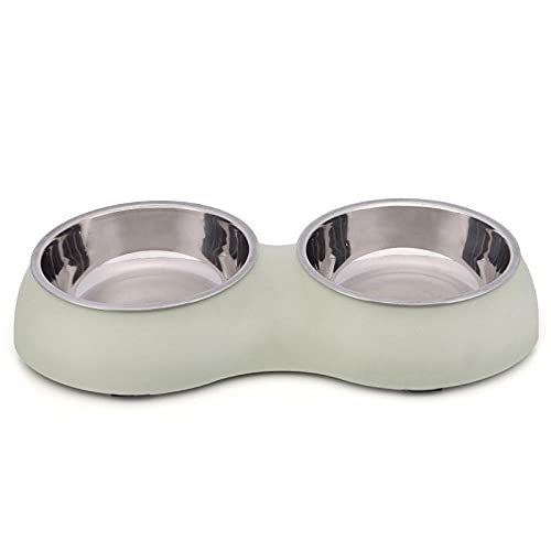 Näpfe Für Hunde Haustier Schüssel Pet Double Bowls Dog Feeder Trinkschüssel Futter Und Wasserspender Für Hunde Katzen Grün von ZNYLX
