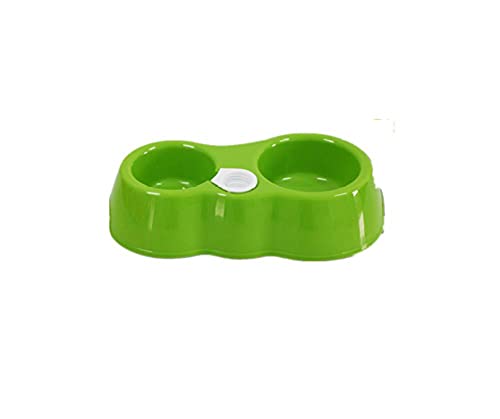Näpfe Für Hunde Katzenschüssel Futterstation Hund Tierbedarf Katzen Und Hundefutter Schüssel Hundenapf Plastik Haustier Doppelschale Einsteckbare Wasserflasche Dual Use Bowl Green von ZNYLX