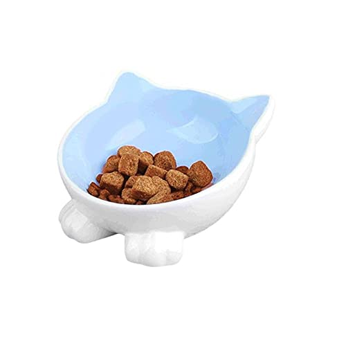 Napf Für Katzen Und Hunde Pet Bowl Ceramic Kipphalsschutz Pet Drinking Dish Feeder Katzenwelpen Fütterungszubehör Kleine Hundezubehör Blau von ZNYLX