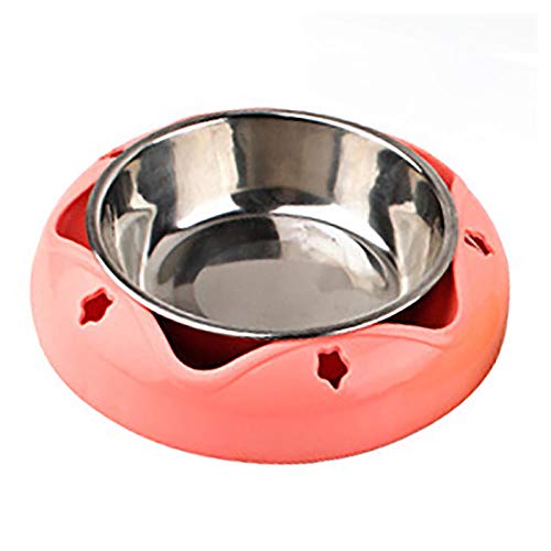 Napf Für Katzen Und Hunde Pet Dog Bowl Edelstahl rutschfeste Trinkfütterung Futtermittel Mit Doppeltem Verwendungszweck Für Kleine Mittelgroße Hunde Katzen Haustierzubehör Rot von ZNYLX
