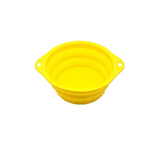 Personalisiert Hundenapf Hundenapf Pet Folding Bowl Kunststoff Binaural Dog Bowl Hundefutter Portable Outing Plastic Dog Bowl Cat Bowl Gelb von ZNYLX