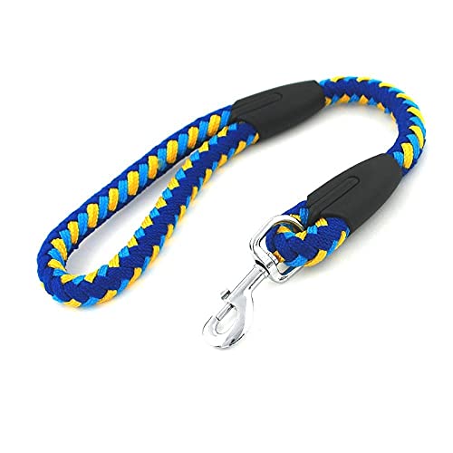 Starke Hundeleine Blaue Und Gelbe Haustierprodukte Kurze Hundeleinen Für Mittelgroße Hunde Pet Strickseil Kurze Leine XL von ZNYLX