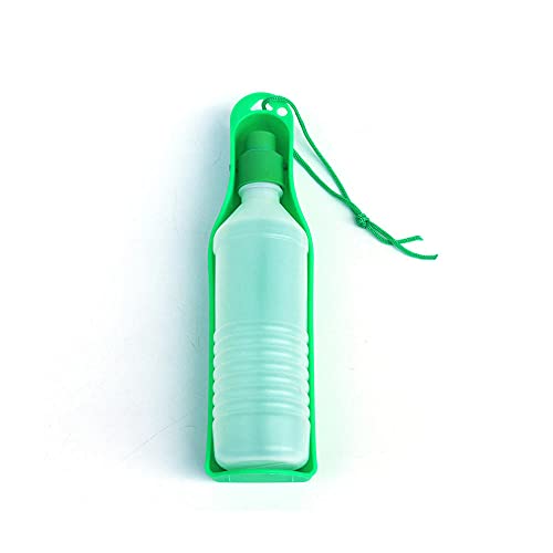 ZNYLX Wasserflasche Hund Tragbare Wasserflaschen Für Kleintiere Green Pet Dog Wasserflasche Tragbare Wasserflasche Haustiere Outdoor Travel Trinkwasserzufuhr Schüssel Faltbar 500Ml von ZNYLX