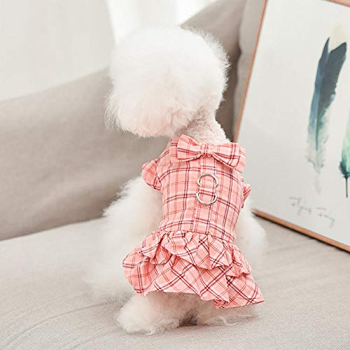 ZNZT Hundekleidung Haustier Hund Aus Reiner Baumwolle Lattice - Röcke Mit Leine Für Kleine Hündchen Kleidung Yorkshire Kleidung Halloween von ZNZT