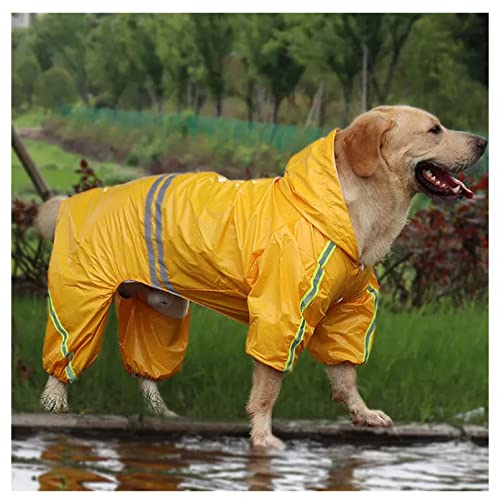 ZNZT Hundekleidung Regenmantel Für Hunde, Retriever, Wasserabweisender Overall, Mittelgroße Und Große Hunde-Regenmantel-Jacke, Winddichte Haustierkleidung von ZNZT
