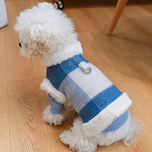 ZNZT Hundekleidung Winter-Haustier-Hundekleidung Klassischer Karierter Warmer Jackenmantel Für Chihuahua-Bulldoggen-Kostüme Mit Leine-Schnalle-Welpen-Outfit von ZNZT