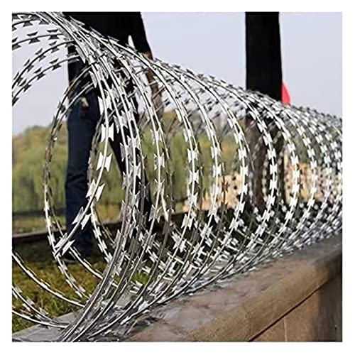 ZOAPDEBCE Stacheldraht, 10 m pro Rolle, verzinkte Stahlrollen mit Doppelhelix, Schutz für Bauernhof im Freien, robuster Zaun von ZOAPDEBCE
