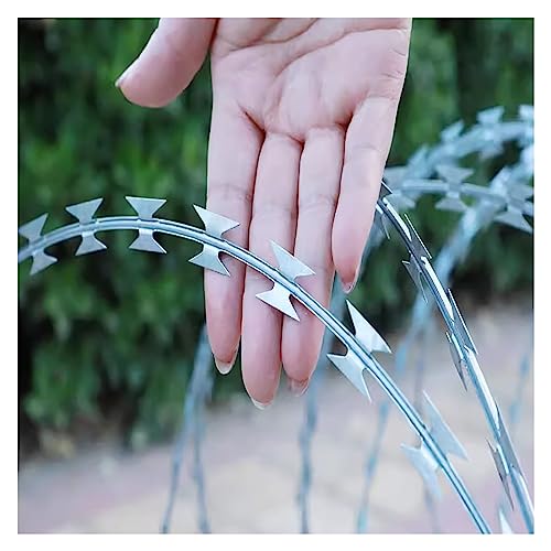ZOAPDEBCE Stacheldraht, Rasierdraht, spiralförmige Drahtrolle für den Garten im Freien, aus Edelstahl, für dekorative Zäune für gewerbliche Wohnungen (Durchmesser 50 cm) von ZOAPDEBCE