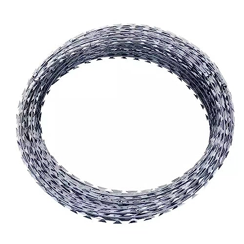ZOAPDEBCE Stacheldraht, verzinkter Zaun, gedehnt, Stacheldrahtspulen für Bauernhof, Zaun, Garten (Durchmesser 50 cm) von ZOAPDEBCE