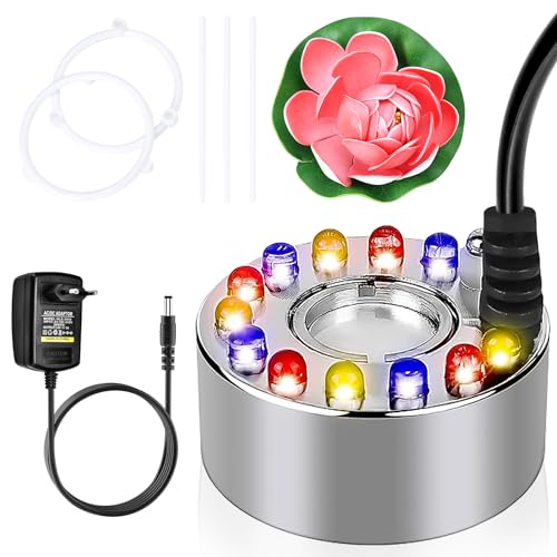 ZOBMIO Ultraschall Vernebler,Mini Nebelerzeuger,12 Led Nebler,Halloween Ultraschall Nebler Weihnachtsdekoration Nebelmaschine Mini,FüR Teich,Garten,Steingarten,Hof ZOBMIO Ultraschall Vernebler,Mini Nebelerzeuger,12 Led Nebler,Halloween Ultraschall Nebler Weihnachtsdekoration Nebelmaschine Mini,FüR Teich,Garten,Steingarten,Hof von ZOBMIO