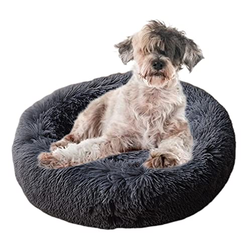 Beruhigendes Haustierbett, gemütliches Donut-Hundebett mit rutschfester Unterseite, maschinenwaschbar, Kuschelhütte, Welpenbett, Anti-Angst, rund, weiches Haustierbett, verbesserter Schlaf, Ø 140 cm, Dunkelgrau Beruhigendes Haustierbett, gemütliches Donut-Hundebett mit rutschfester Unterseite, maschinenwaschbar, Kuschelhütte, Welpenbett, Anti-Angst, rund, weiches Haustierbett, verbesserter Schlaf, Ø 140 cm, Dunkelgrau von ZOCIS