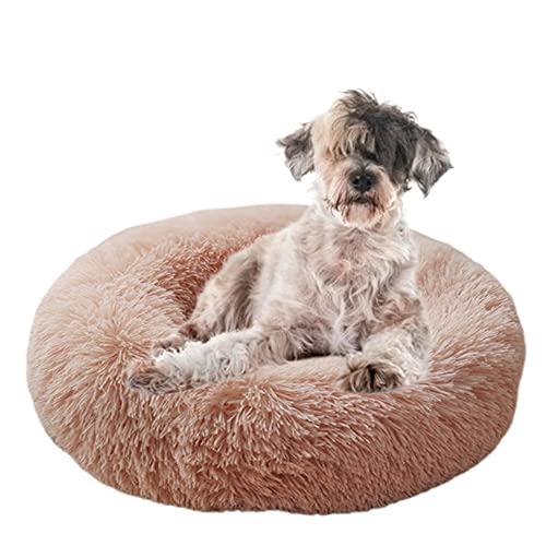 Beruhigendes Haustierbett, gemütliches Donut-Hundebett mit rutschfester Unterseite, maschinenwaschbar, Kuschelhütte, Welpenbett, Anti-Angst, rund, weiches Haustierbett, verbesserter Schlaf, Ø100 cm, von ZOCIS