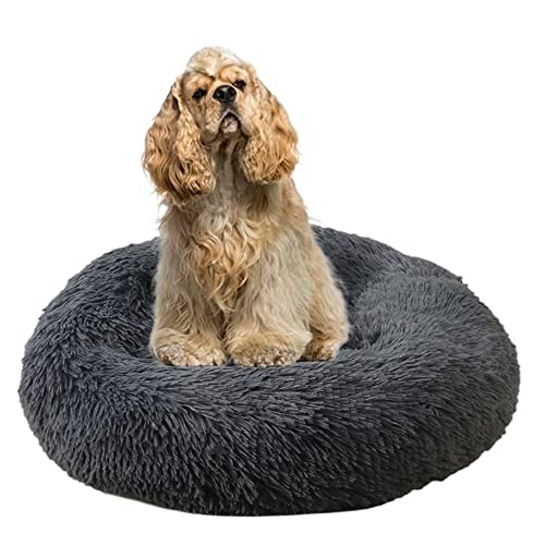 ZOCIS Cuddler Plüsch-Hundebett, beruhigend, Anti-Angst, extra groß, weich, warm, Haustiernest, Sofa mit rutschfester Unterseite, rundes Haustierkissen, Welpenbett, verbesserter Schlaf (Ø 110 cm, von ZOCIS
