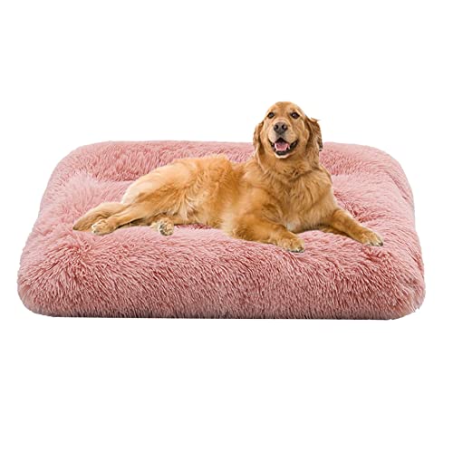 Große Hundebett-Kistenmatratze, waschbar, Hundekissen mit rutschfester Unterseite, Hundehütte, Plüsch, beruhigend, flauschig, Hundebetten, Anti-Angst, Haustierbett, Hundematte, 93 x 65 x 10 cm, Rosa Große Hundebett-Kistenmatratze, waschbar, Hundekissen mit rutschfester Unterseite, Hundehütte, Plüsch, beruhigend, flauschig, Hundebetten, Anti-Angst, Haustierbett, Hundematte, 93 x 65 x 10 cm, Rosa von ZOCIS