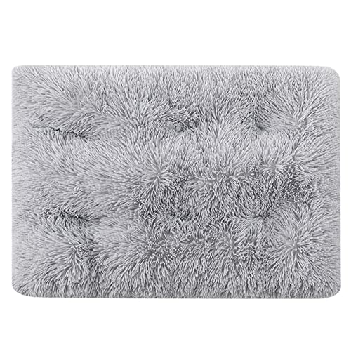 Hundebett, Hundekäfig, flauschig, lang, Plüsch, beruhigend, Hundematte, Kissen mit rutschfester Unterseite, Haustierbett, waschbar, Katzen-, Hundekäfig-Matratze für große, mittelgroße Hunde, Katzen, XL-93 x 65 x 10 cm, Grau Hundebett, Hundekäfig, flauschig, lang, Plüsch, beruhigend, Hundematte, Kissen mit rutschfester Unterseite, Haustierbett, waschbar, Katzen-, Hundekäfig-Matratze für große, mittelgroße Hunde, Katzen, XL-93 x 65 x 10 cm, Grau von ZOCIS