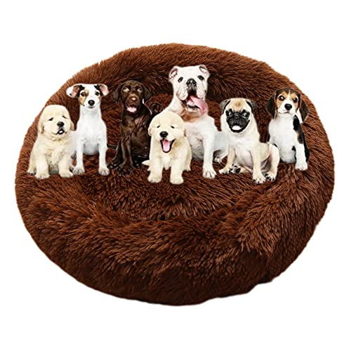 Langes Plüsch-Donut-Hundebett für große Hunde, bequemes, flauschiges Haustierbett, Kissenmatte mit rutschfester Unterseite, beruhigendes Hundebett, waschbar, Anti-Angst-Welpenbett, Ø 130 cm, Kaffee Langes Plüsch-Donut-Hundebett für große Hunde, bequemes, flauschiges Haustierbett, Kissenmatte mit rutschfester Unterseite, beruhigendes Hundebett, waschbar, Anti-Angst-Welpenbett, Ø 130 cm, Kaffee von ZOCIS
