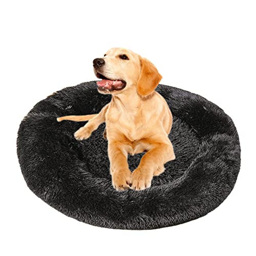 Plüsch-Donut-Haustierbett, beruhigendes, rundes Welpenbett, verbessert den Schlaf, flauschig, gemütliches Hundebett mit rutschfestem, warmem, kuscheligem, weichem Katzenbett, Hundekissenmatte, 110 cm, Plüsch-Donut-Haustierbett, beruhigendes, rundes Welpenbett, verbessert den Schlaf, flauschig, gemütliches Hundebett mit rutschfestem, warmem, kuscheligem, weichem Katzenbett, Hundekissenmatte, 110 cm, von ZOCIS