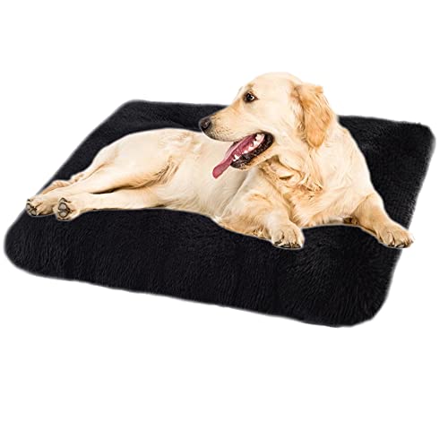 Plüsch-Hundematratze, beruhigend, Angstlinderung, weiches Haustierbett mit rutschfester Unterseite, für Welpen, Katzen, Hunde, maschinenwaschbar, für große, mittelgroße Hunde/Katzen, XL, 93 x 65 x 10 cm, Schwarz Plüsch-Hundematratze, beruhigend, Angstlinderung, weiches Haustierbett mit rutschfester Unterseite, für Welpen, Katzen, Hunde, maschinenwaschbar, für große, mittelgroße Hunde/Katzen, XL, 93 x 65 x 10 cm, Schwarz von ZOCIS