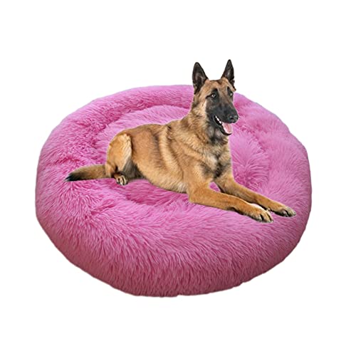 Rundes beruhigendes Donut-Hundebett, rutschfest, für Welpen, Kätzchen, Kuscheltier, weiches Plüsch, Angstlinderung, Hunde- und Katzennest, flauschiges Haustierbett für verbesserten Schlaf, 70 cm, Rosa Rundes beruhigendes Donut-Hundebett, rutschfest, für Welpen, Kätzchen, Kuscheltier, weiches Plüsch, Angstlinderung, Hunde- und Katzennest, flauschiges Haustierbett für verbesserten Schlaf, 70 cm, Rosa von ZOCIS