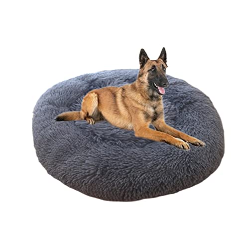 Rundes beruhigendes Donut-Hundebett, rutschfest, für Welpen, Kätzchen, Kuscheltier, weiches Plüsch, Angstlinderung, Hunde- und Katzennest, flauschiges Haustierbett für verbesserten Schlaf, 70 cm, Dunkelgrau Rundes beruhigendes Donut-Hundebett, rutschfest, für Welpen, Kätzchen, Kuscheltier, weiches Plüsch, Angstlinderung, Hunde- und Katzennest, flauschiges Haustierbett für verbesserten Schlaf, 70 cm, Dunkelgrau von ZOCIS