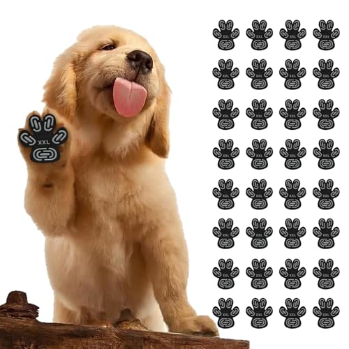 ZOCONE 32 Stück Anti-Rutsch Pfotenschutz für Hunde, Selbstklebende Silikon Hundeschuhe, Hund hundepfoten Schutz paw pad, Hundesocken Ersetzen XXL (8 Sets) von ZOCONE