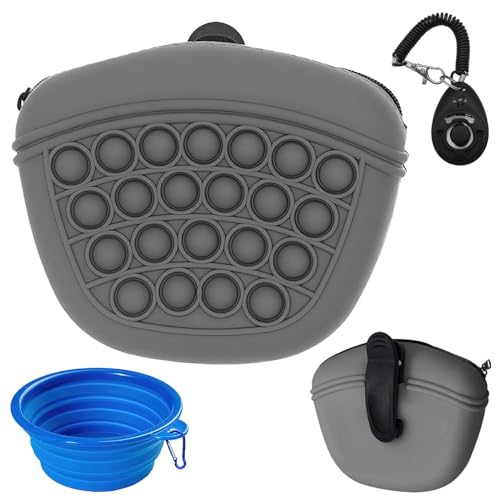 ZOCONE Silikon-Hundeleckerli-Tasche für Hundetraining, Clip auf tragbare Hundetraining, Leckerlibeutel, Magnetverschluss, Silikon-Leckerlibeutel für Hundetraining mit Haustier-Training, Klicker, ZOCONE Silikon-Hundeleckerli-Tasche für Hundetraining, Clip auf tragbare Hundetraining, Leckerlibeutel, Magnetverschluss, Silikon-Leckerlibeutel für Hundetraining mit Haustier-Training, Klicker, von ZOCONE