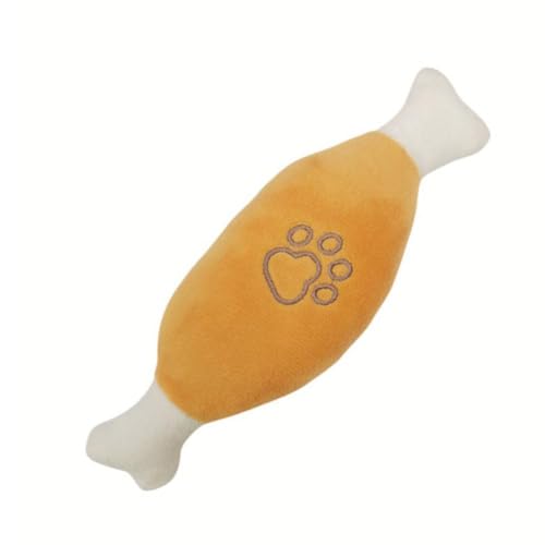 ZOHIKO Pet Chewing Toy, Bone Shape Bite Resistant Plush Dog Chewing Toy, Chicken Drumstick Shape Dog Toy, Cute Soft Dog Chew Toy with Squeaker, Squeak Chew Sound Toy for Dog von ZOHIKO