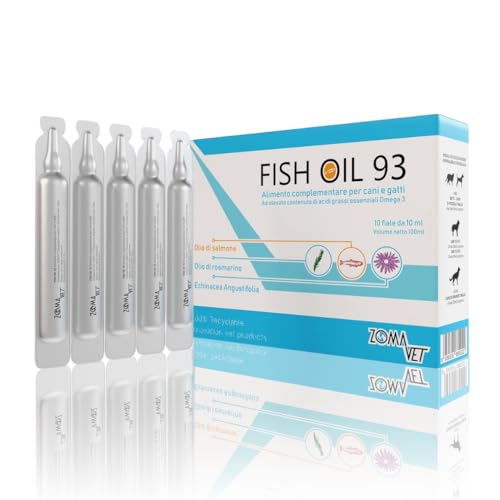 ZOMA VET Lachsöl für Hunde und Katzen, reich an Omega 3, natürliches Ergänzungsmittel für gesunde Gelenke, Haut und glänzendes Fell – spezifische Dosierung für Haustiere über 10 kg – 10 Ampullen à 10 ZOMA VET Lachsöl für Hunde und Katzen, reich an Omega 3, natürliches Ergänzungsmittel für gesunde Gelenke, Haut und glänzendes Fell – spezifische Dosierung für Haustiere über 10 kg – 10 Ampullen à 10 von ZOMA