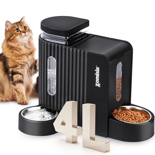 ZOMISIA Gravity Katzenfutterspender und Wasserspender mit 304 Edelstahlnäpfen, 2 in 1 Automatischer Katzenfutterspender mit 180 Grad drehbarem Wassernapf, Große Kapazität für Welpen Kätzchen Kaninchen ZOMISIA Gravity Katzenfutterspender und Wasserspender mit 304 Edelstahlnäpfen, 2 in 1 Automatischer Katzenfutterspender mit 180 Grad drehbarem Wassernapf, Große Kapazität für Welpen Kätzchen Kaninchen von ZOMISIA