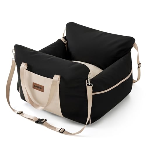 ZOMISIA Hundeautositz für kleine Hunde - Wasserdichter Haustier-Boostersitz für Auto mit Clip-On-Sicherheitsleine, weiche Reisetrage für Welpen bis zu 11,3 kg, Memory-Foam-Füllung und 2 verstellbare von ZOMISIA